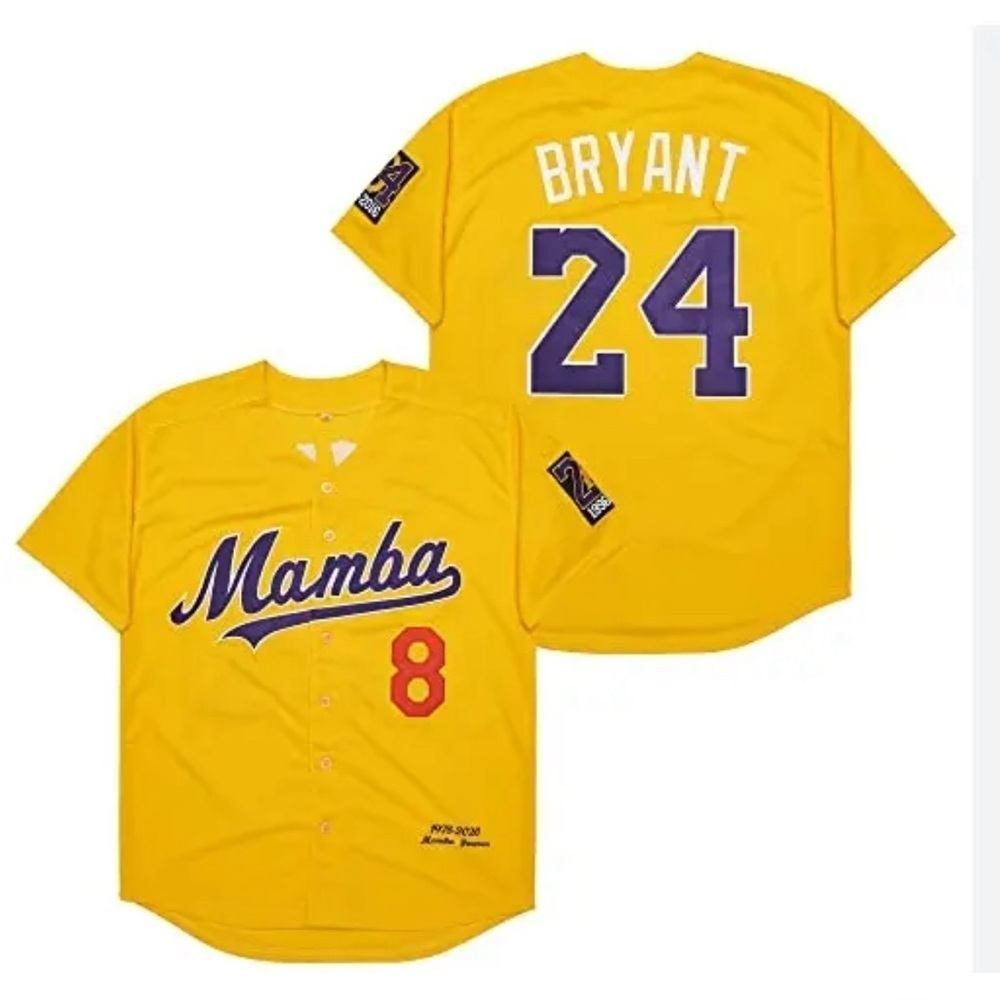 New- Bryant 24 Mamba 8 (Kobe Bryant) Tribute Baseball Jersey